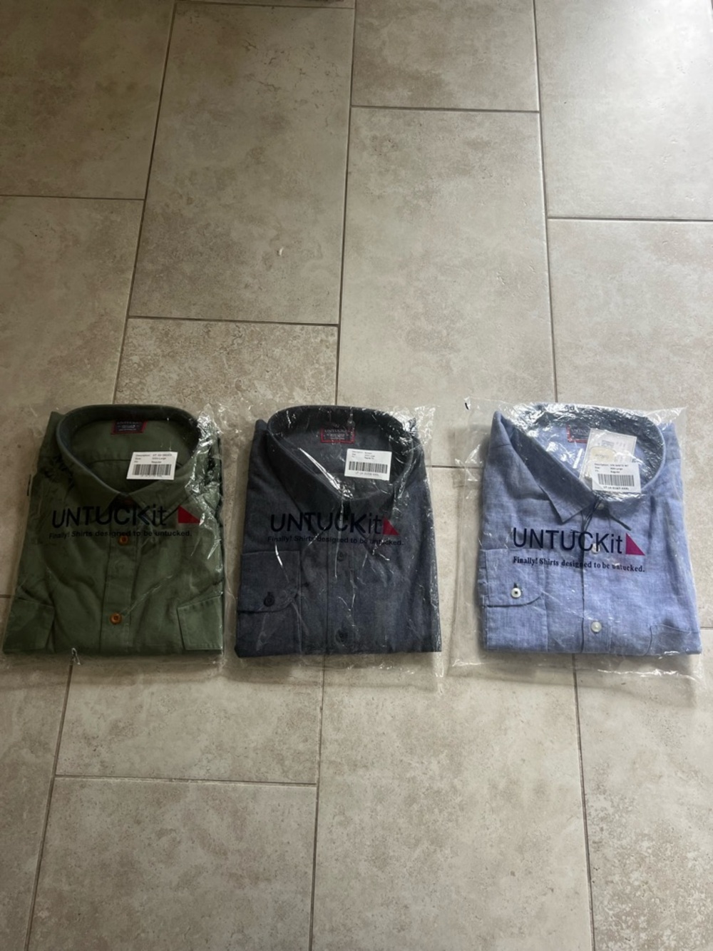 Bundle of 3 BNWT UNTUCKit Men's Cotton XXXL Long Sleeve Button-Up
Shirts